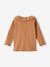 Wide Neck Rib Knit Top for Babies caramel+old rose 