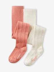 -Pack of 2 Cable Knit Tights, for Girls