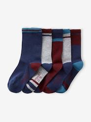 Boys-Pack of 5 Pairs of Colourblock Socks for Boys