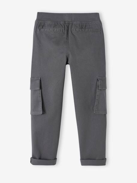 NARROW Hip Morphologik Cargo Trousers, Pull-Ons, for Boys bronze+slate grey 