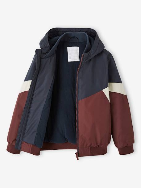 Colourblock Windcheater Jacket for Boys BEIGE DARK SOLID WITH DESIGN+bordeaux red 