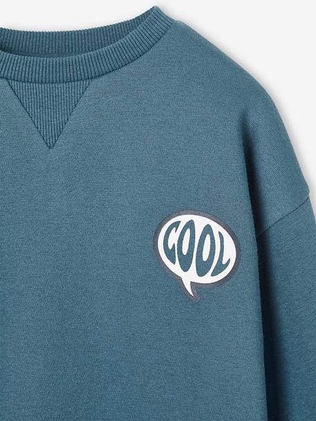 Sweatshirt with Fun Motif on the Back, for Boys chocolate+petrol blue 