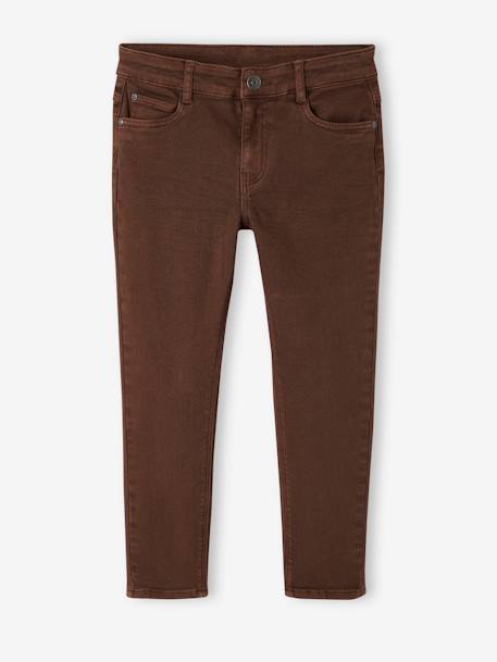 WIDE Hip, MorphologiK Slim Leg Coloured Trousers, for Boys beige+chocolate+khaki+slate blue+terracotta 