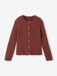 -Rib Knit Cardigan for Girls