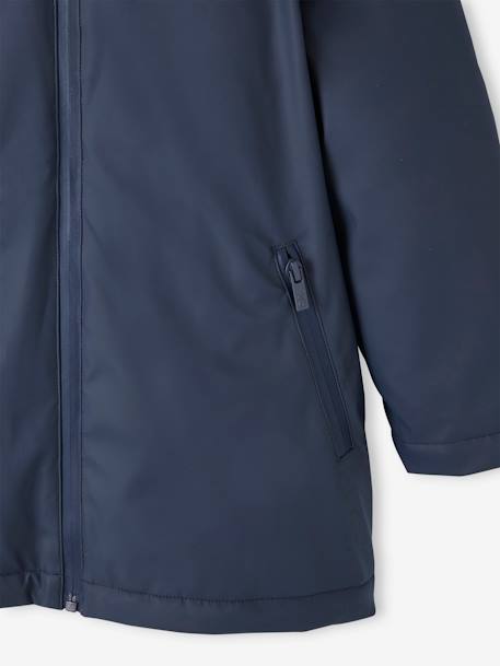 Raincoat with Hood & Sherpa Lining for Boys night blue 