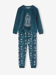 Boys-Nightwear-Velour Pyjamas with Glow-In-The-Dark Rocket for Boys