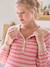 Striped Grandad-Style Jumper, for Maternity & Nursing rose beige 