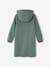 Fleece Dress with Hood & Fancy Details for Girls green+old rose 