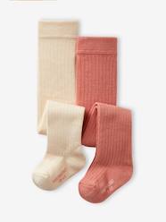 Pack of 2 Pairs of Rib Knit Tights for Baby Girls