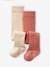 Pack of 2 Pairs of Rib Knit Tights for Baby Girls ecru+marl grey+pecan nut 