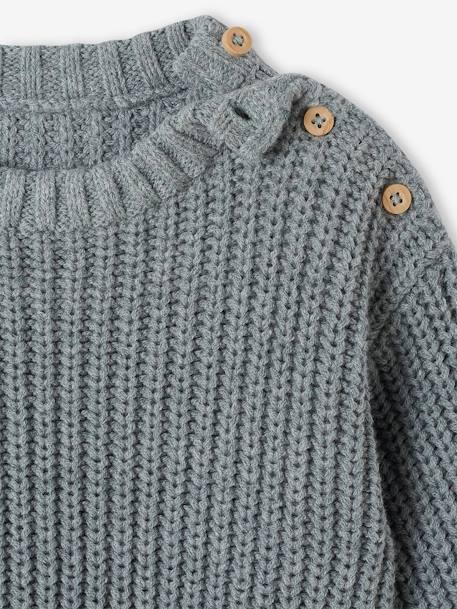 Rib Knit Jumper for Babies ecru+sage green 