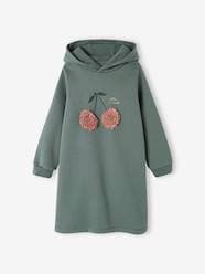 Fleece Dress with Hood & Fancy Details for Girls