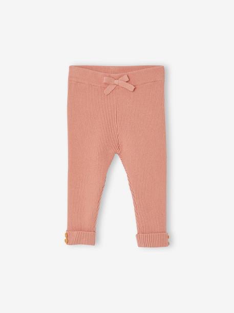 Fine Knit Leggings for Babies Beige+coral+grey green+rosy 