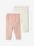 Pack of 2 Leggings for Babies rosy 