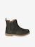 Leather Boots with Zip & Elastic for Girls black+brown+Pink+Shimmery Beige 