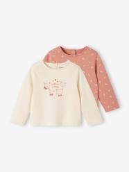 Baby-T-shirts & Roll Neck T-Shirts-T-Shirts-Pack of 2 Long Sleeve Tops for Babies, Basics