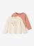 Pack of 2 Long Sleeve Tops for Babies, Basics pale pink+rose 