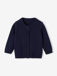 -Zipped College-Style Cardigan for Babies