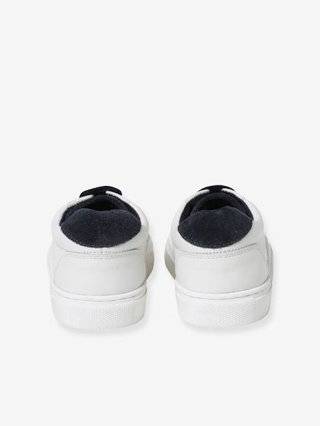 Leather Trainers for Children navy blue+white 
