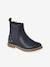 Boots with Zip & Elastic for Girls, Designed for Autonomy blue+brown 