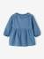 Denim Dress with Ruffled Collar for Babies stone 