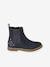 Boots with Zip & Elastic for Girls, Designed for Autonomy blue+brown 