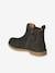 Leather Boots with Zip & Elastic for Girls black+brown+Pink+Shimmery Beige 