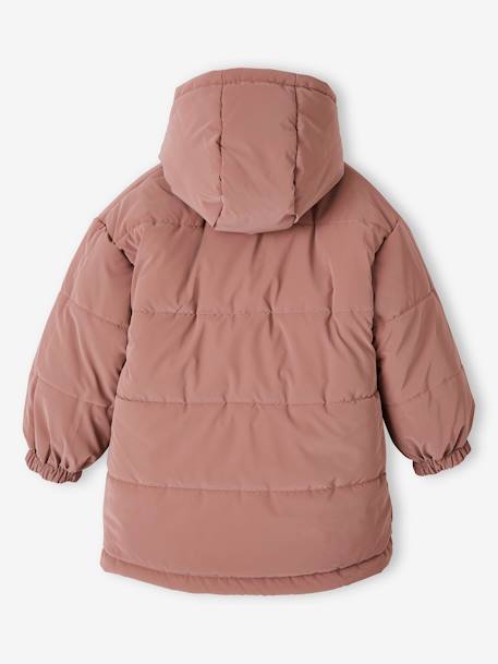 Reversible Hooded Parka, Metallised Effect of Padded, for Girls silver 