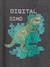 Digital Dino Top with Pixel Effect in Relief for Boys marl grey 