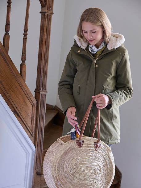 Parka with Fur Lining, Maternity Special khaki 