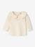 Long Sleeve Top with Peter Pan Collar, for Babies Beige+emerald green 