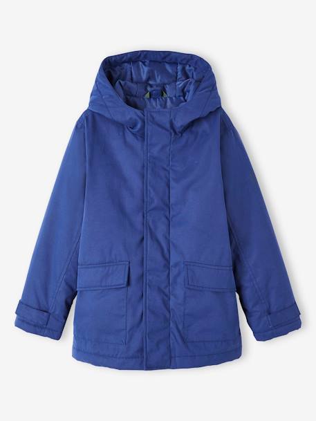 3-in-1 Parka with Removable Bodywarmer for Boys BLUE MEDIUM SOLID WITH DESIGN+BROWN DARK SOLID WITH DESIGN+electric blue+GREEN MEDIUM SOLID WITH DESIG+grey blue 