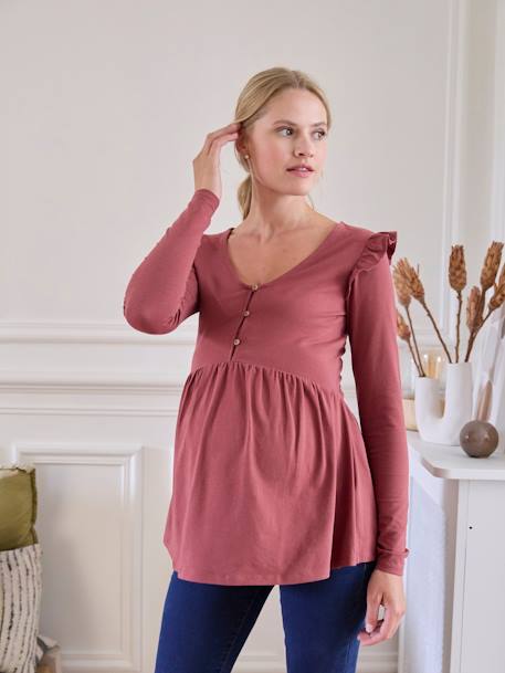 Blouse for Maternity & Nursing terracotta 