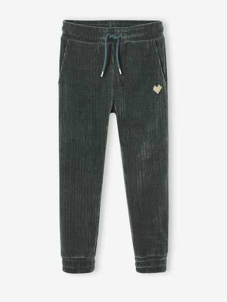 Corduroy Joggers for Girls green+marl grey 