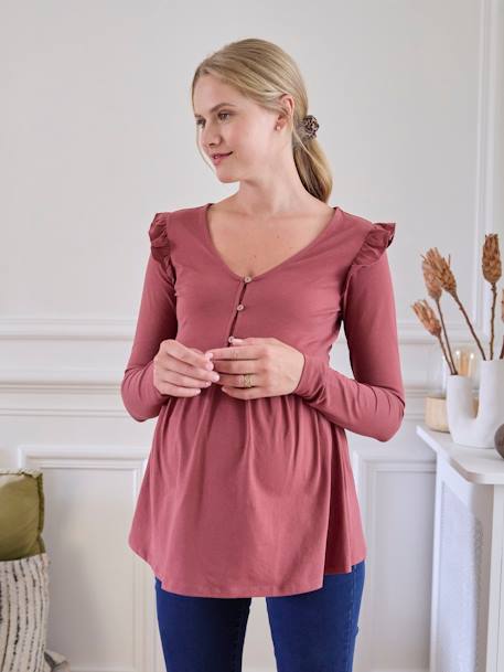 Blouse for Maternity & Nursing terracotta 