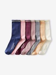 Girls-Pack of 7 Pairs of Socks in Lurex for Girls