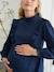 Frilly Blouse in Plumetis for Maternity navy blue 