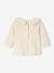 Long Sleeve Top with Peter Pan Collar, for Babies Beige+emerald green 