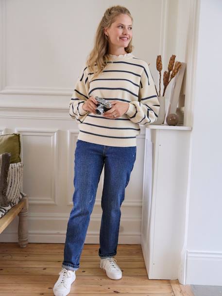 Striped Dual Fabric Jumper, Capsule Collection Mum-Daughter-Baby ecru 