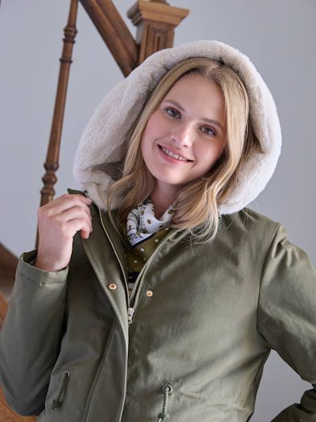 Parka with Fur Lining, Maternity Special khaki 