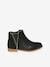 Leather Boots with Zip & Elastic, for Girls black+camel+navy blue 