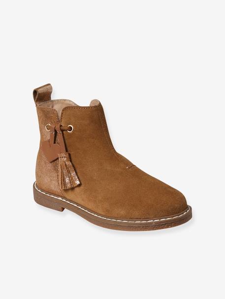 Leather Boots for Girls, Designed for Autonomy camel+rose 