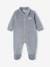 Pack of 2 Sleepsuits in Velour for Newborn Babies cappuccino+golden yellow+grey blue 