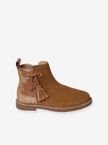 Leather Boots for Girls, Designed for Autonomy camel+rose 