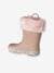 Natural Rubber Wellies with Fur Lining, for Children rose 