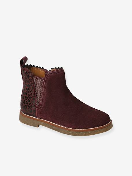 Leather Boots for Girls, Designed for Autonomy bordeaux red 