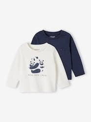 Baby-T-shirts & Roll Neck T-Shirts-T-Shirts-Pack of 2 Long Sleeve Basics Tops for Babies