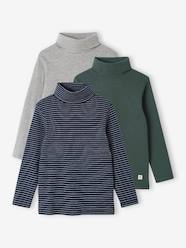 Boys-Tops-Roll Neck T-Shirts-Pack of 3 High Neck Tops for Boys