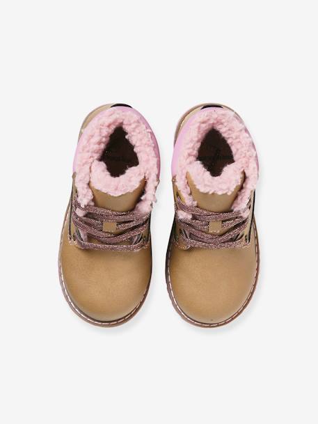 Boots with Laces & Furry Lining, for Girls, Designed for Autonomy camel 