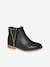 Leather Boots with Zip & Elastic, for Girls black+camel+navy blue 